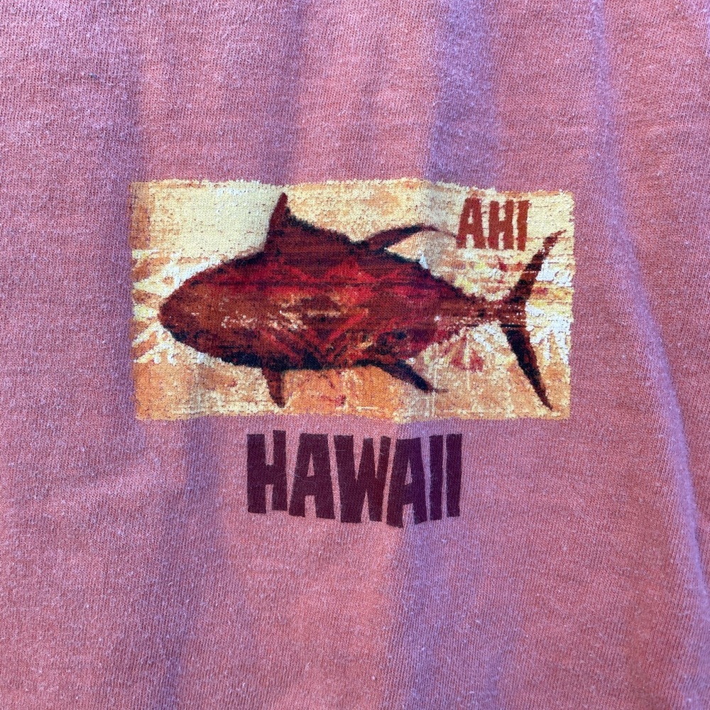 Crazy Shirts Ahi Hawai’i Chile Dyed Graphic Short Sleeve Tuna Tee Unisex Large - Picture 8 of 8